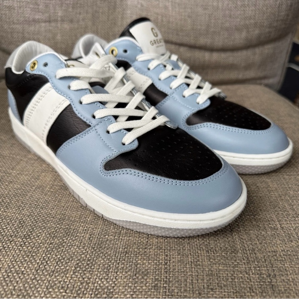 Greats Brooklyn Shoes Women Size 10 The JMZ Court Sneakers Carolina Blue Black